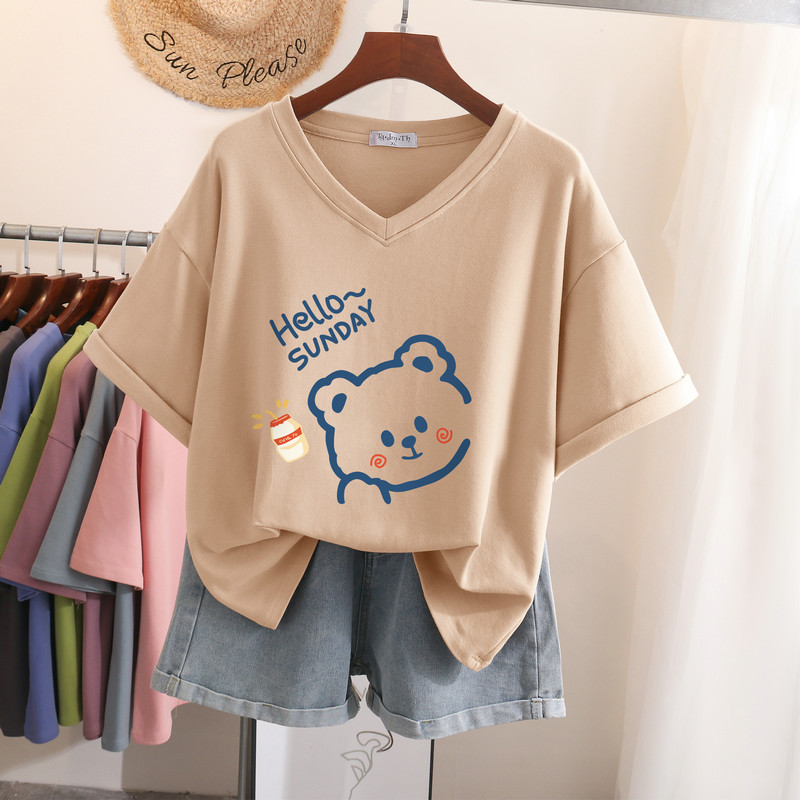 Large Size Plus Size Ladies Slim Looking Tummy Hiding Loose Half Sleeve T-shirt