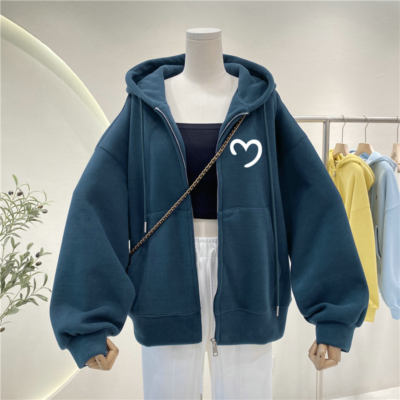 Oversize Spring/Fall plus Size Fleece Cardigan Sweatshirt