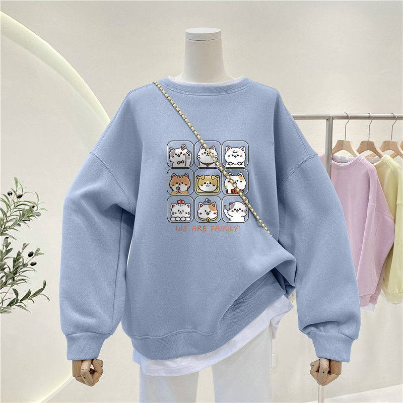 Hoodies Idle Style Thickened Slimming Belly-Covering Fake Two-Piece