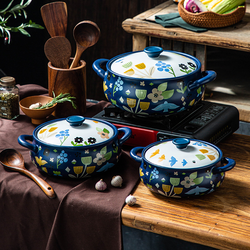 Casserole For Home High Temperature Resistant Dry Burning Non-Cracking Ceramic Pot Soup Stew Pot Gas Stove Dedicated Clay Pot Small Casserole Soup POY