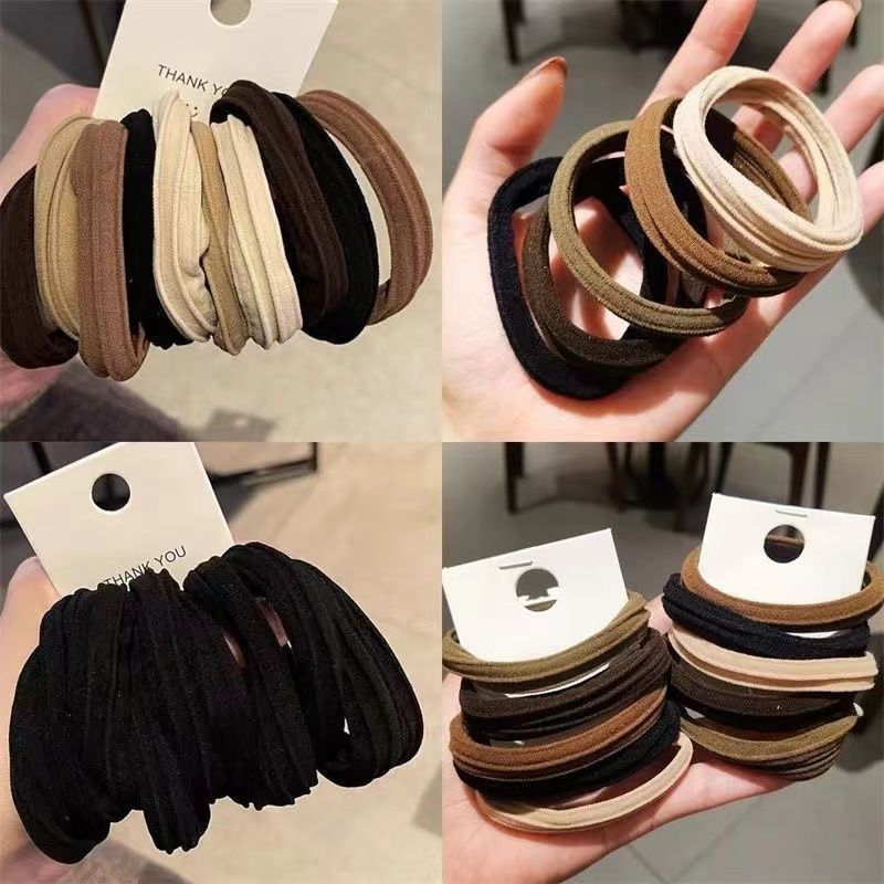 Milk Tea Color Mixed Hair Ring Sweat-Wiping Wrist Band Large Duckbill Clip Combination