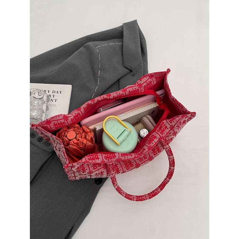 Dibo Wedding Bag Bride Wedding Red Bag Xi Character Satchel Canvas Bag Parkshin Bag Large Capacity Totes