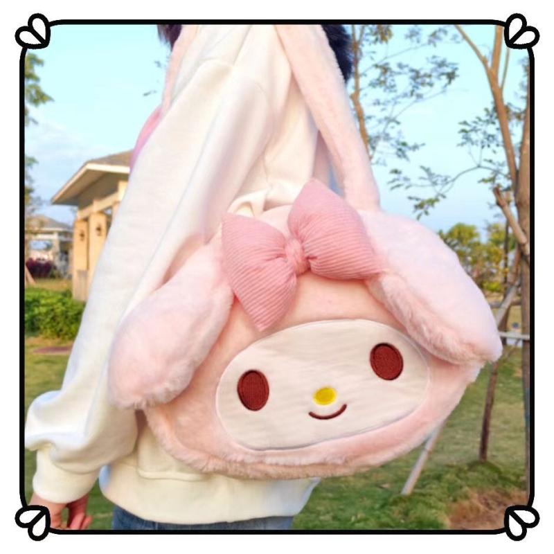 2023 Fall and Winter New Arrival Big Ear Dog Shoulder Bag Cute Young Adult Heart Bows Melody Clow M Satchel Women's Bag