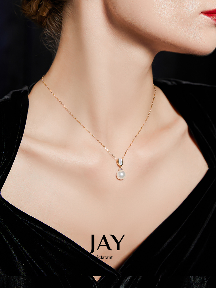 Jay French Style 925 Silver Necklace Fancy Light Luxury Minority Pendant Female Short Pearl Necklace Women's Day Gift