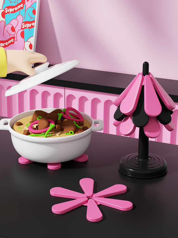 Christmas Tree Heat Proof Mat Placemat Fancy Dining Table Tree Scald Preventing Met High Temperature Resistance Pot Mat Bowl Mat Silicone Cup Mat