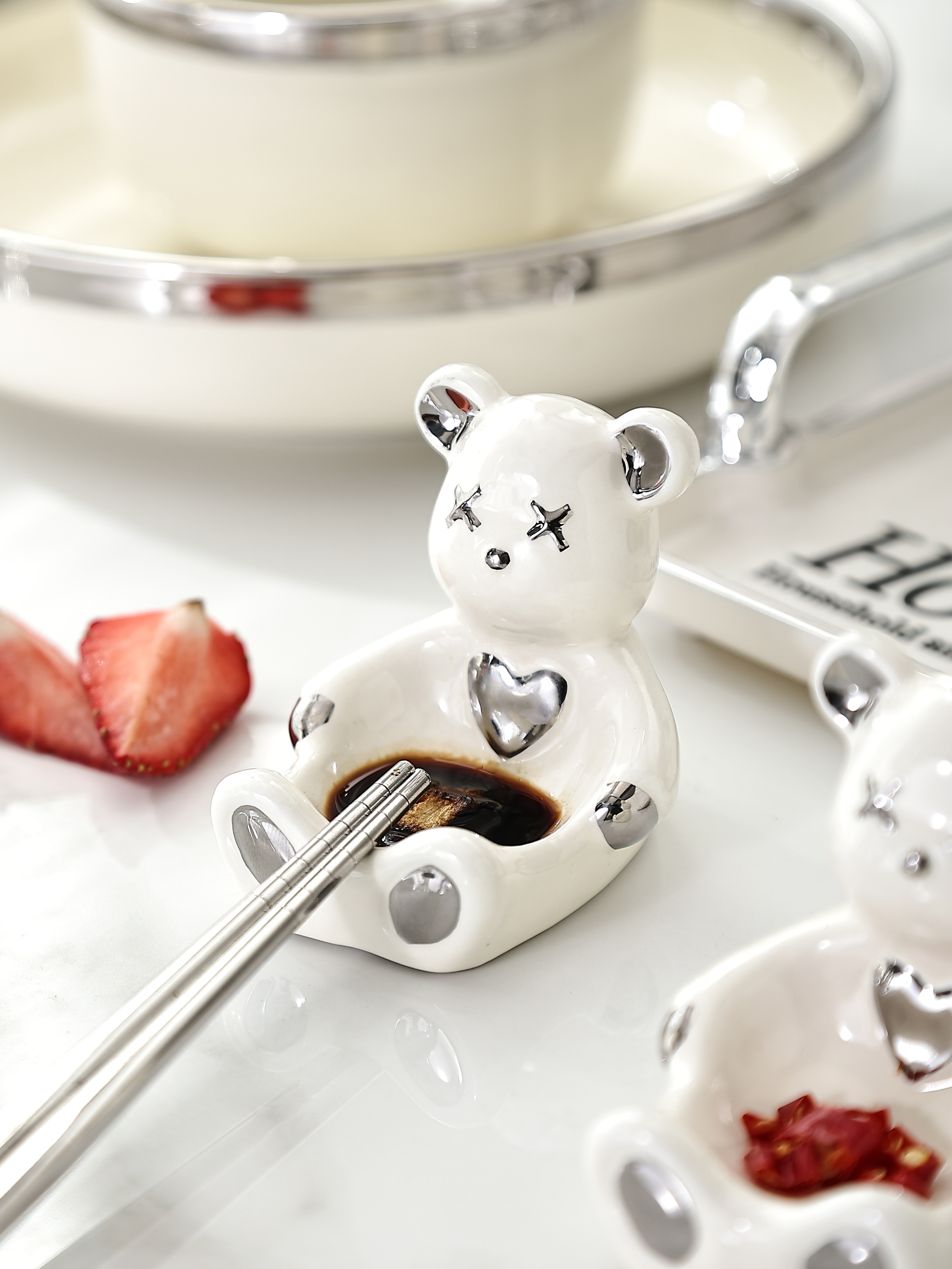 Accessible Luxury Ceramic Chopstick Rack Chopstick Holder Chopstick Holder For Home Tableware Creative and Refined Dining Table Good-looking Chopsticks Holding Small Tray