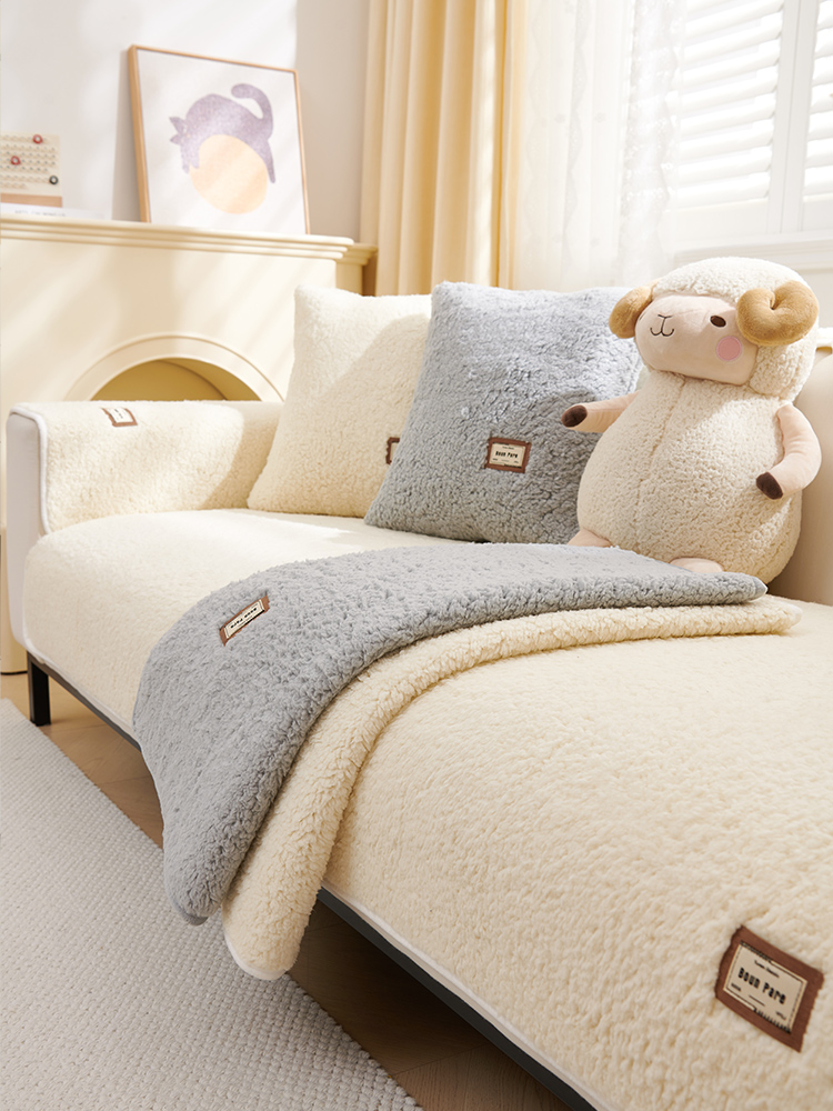 2025 New Arrival Cashmere Sofa Cushion Winter Cushion Non-Slip Sofa Cover Cushion Cover Towel Thickened Heattech