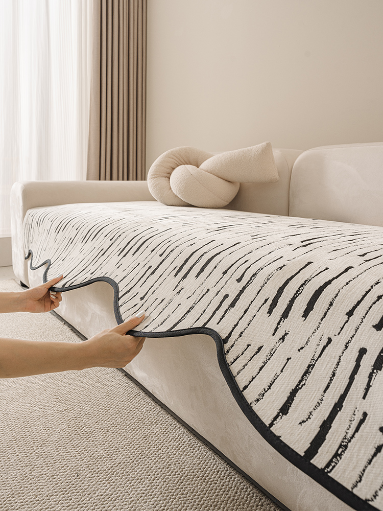 Special-Shaped Non Slip Asymmetrical Living Room Straight-Row Cover Cloth Sofa