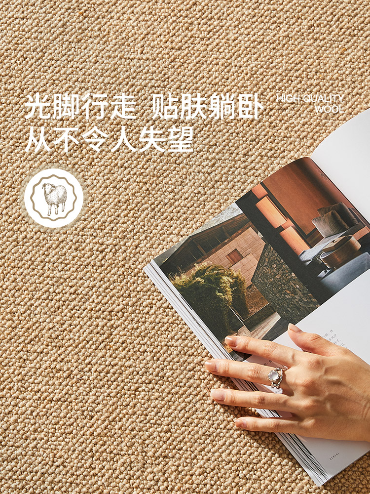 100% Pure Wool Carpet Living Room 2025 New Arrival Winter Minimalist Sofa Table Carpet Bedroom Pure Color Accessible Luxury Classy