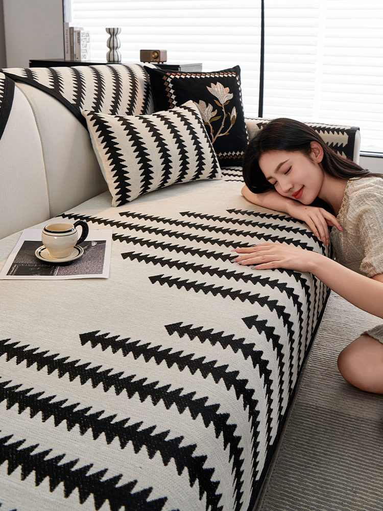 Chenille Sofa Cushion Four Seasons Universal Seat Cushions Non Slip Straight Row Leather Sofa Special Cover Cover 2025 New Arrival Cover Cloth Cushion