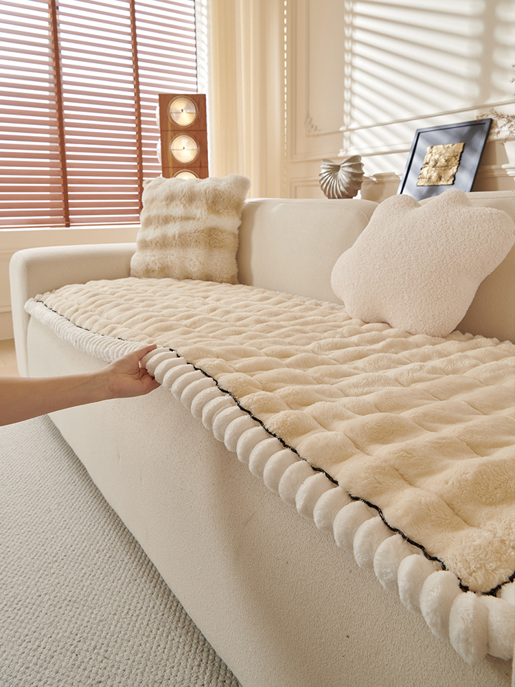 Thickened Heattech Sofa Cushion 2025 New Arrival Sofa Blanket Fleece-lined Straight Row Three-Seat Cover Cloth Wood (En) Pallet Sofa Cushion