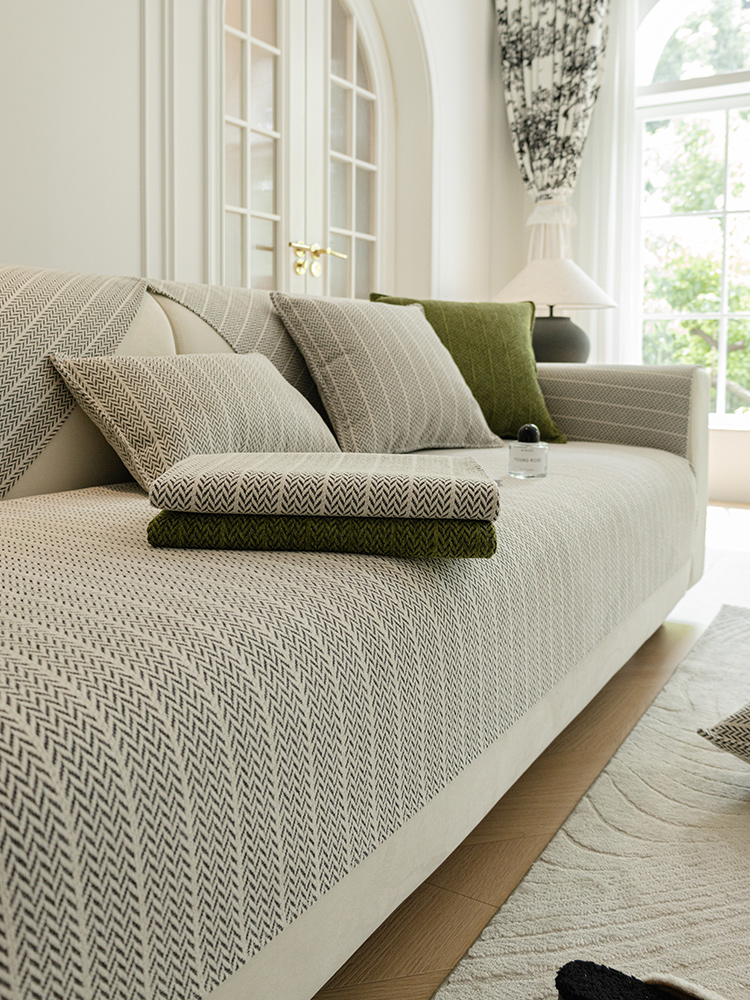 Classy Sofa Cushion All Year Round Neutral New Arrival 2024 Leather Sofa Non-Slip Cushion Chenille Cover Cover Cloth