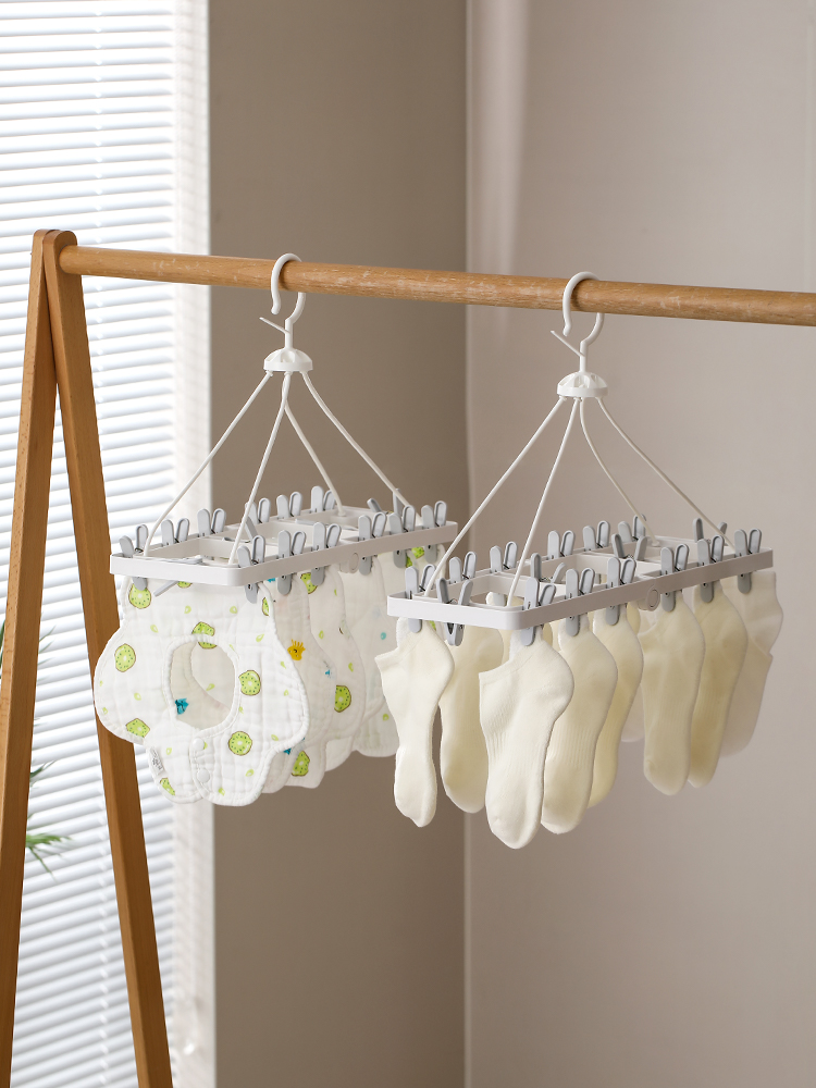 Fasola Folding Drying Rack Multi-Clip Drying Underwear Underwear Socks Special Balcony Household Multi-Functional Drying Rack