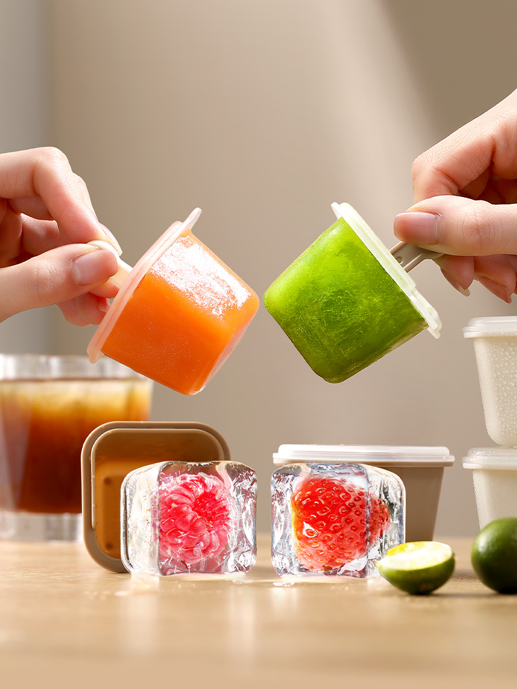 Fasola Ice Cube Mold Ice Tray Large Food Grade Ice Cream Popsicle For Home Ice Maker Refrigerator Ice Handy Gadget