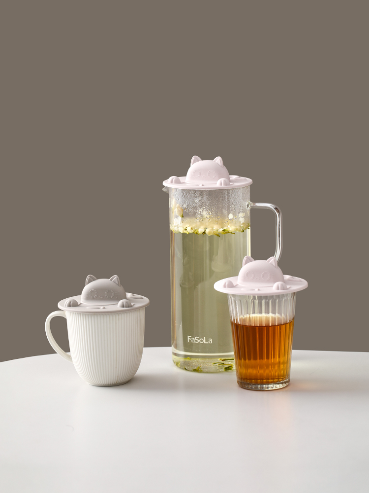 Fasola Silicone Cup Lid Food Grade Universal round Cute Universal Glass Ceramic Water Cup Mug Lid