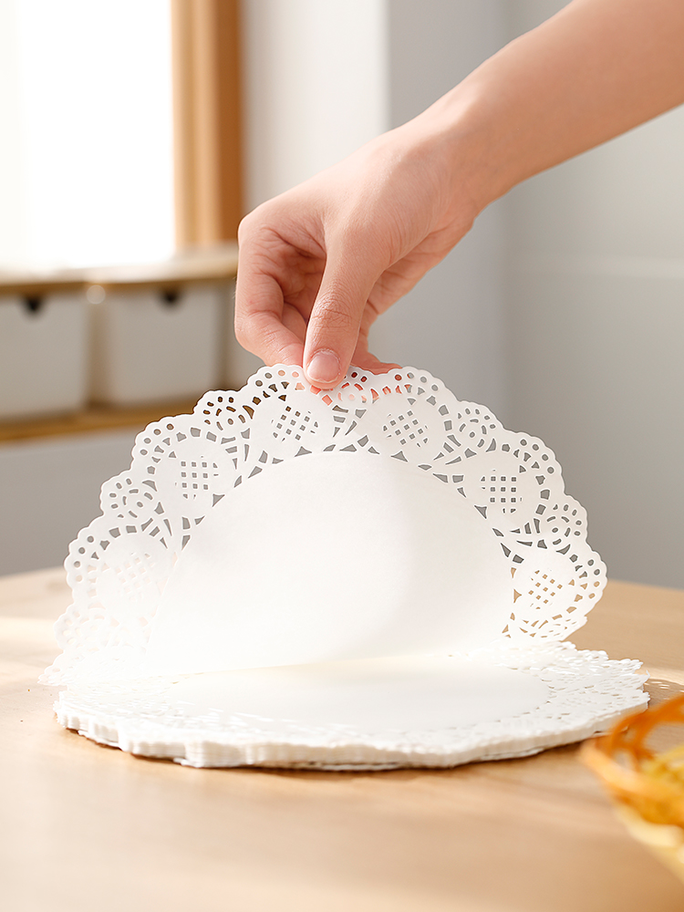 Fasola Lace Oil-Absorbing Sheets Baking Paper round Dessert Cake Pad Paper Fried Barbecue Food Packing Paper Pizza Paper