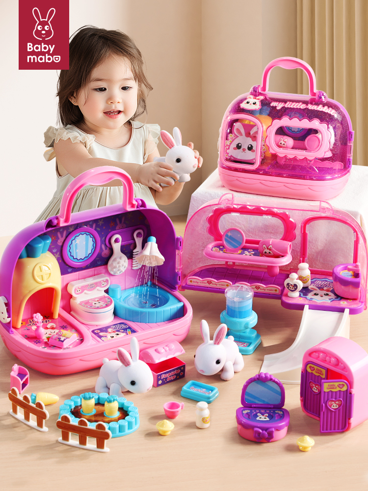 Kids Girls Playing House Toy Bunny Doll Pet Doll House Girl Princess's Birthday Gift 3 Years Old 6