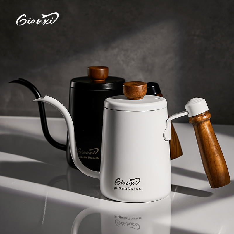 Jie'an Xi Hand Wash Pot with Scale Long Mouth Narrow Mouth Coffeepot Stainless Steel Filtering Tool Cold Extraction Ear Hanging Coffee Pot