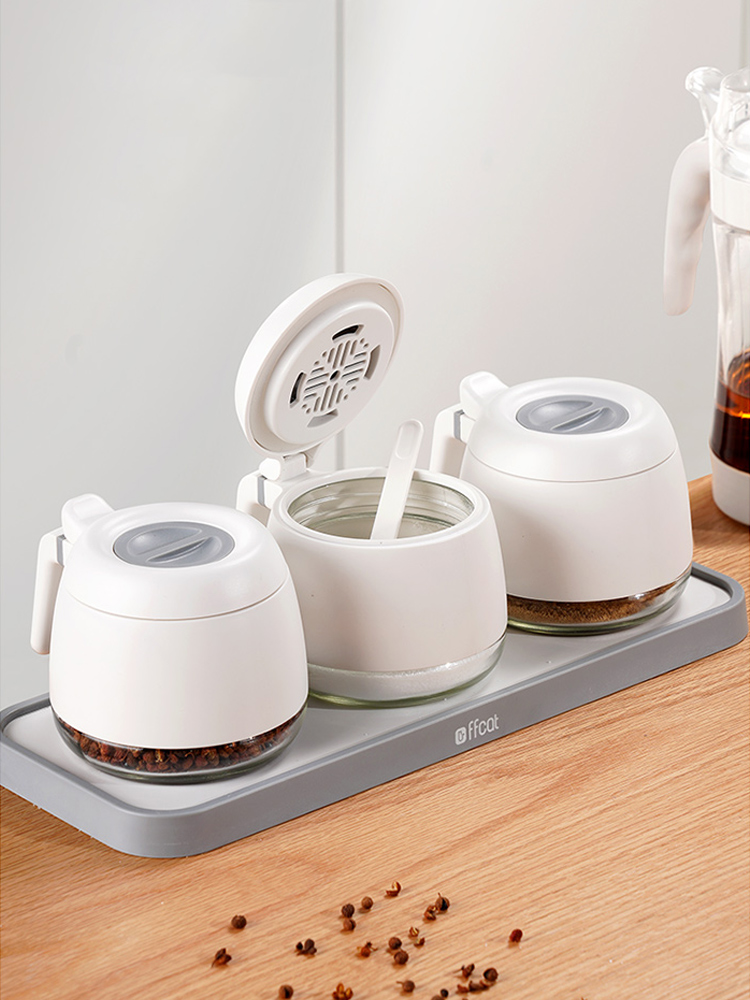 Seasoning Box Kitchen Seasoning Product Bottle Salt Jar Storage Box Aginomoto Tank Home Combination Set Seasoning Seasoning Glass
