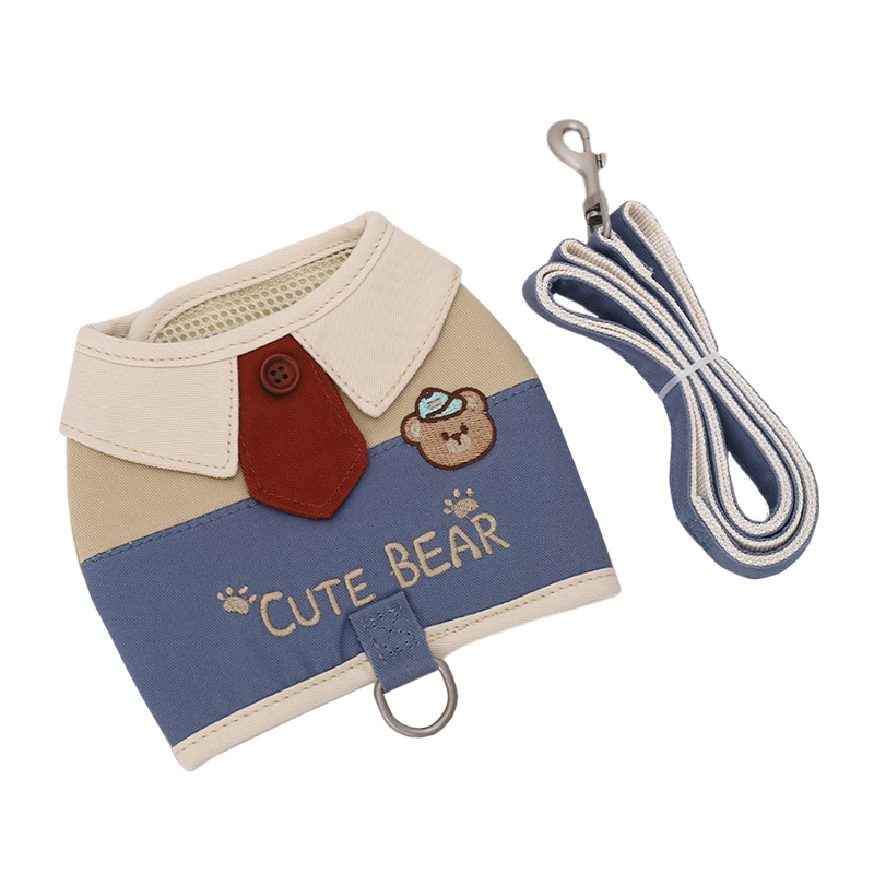 Cat French Style Anti Breaking Loose Leash Set Small Size Dogs Go out Chest Vest Slip Cat Yo Dog Vest Style Chest Strap