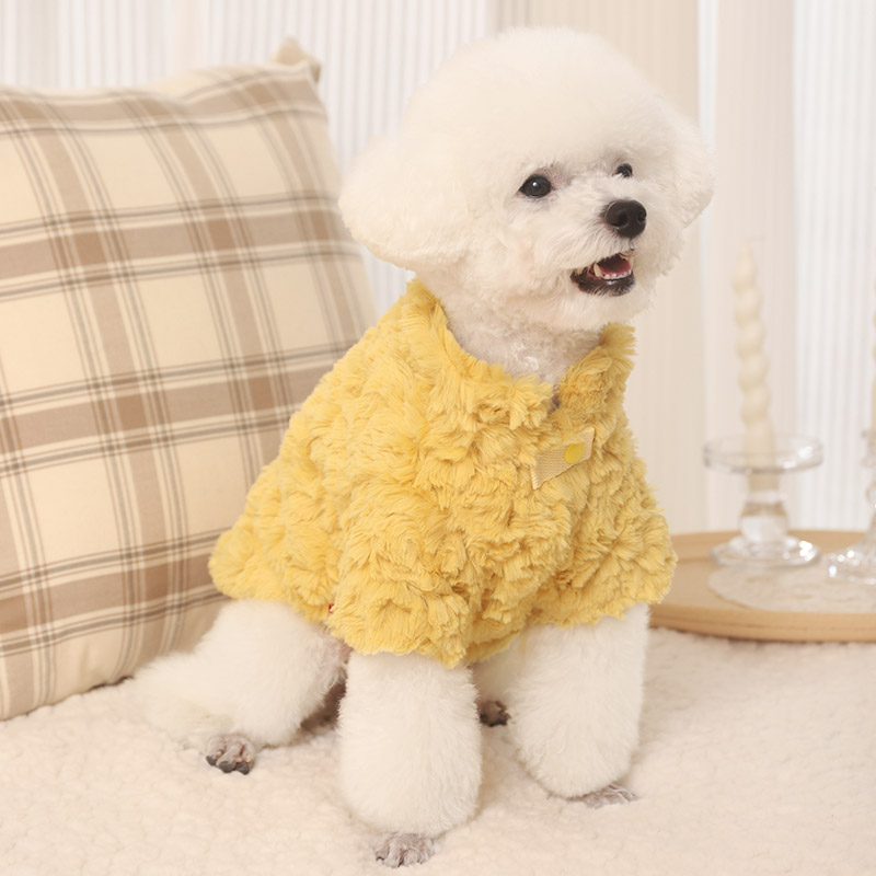 Dog Clothes Spring and Autumn Small Size Dogs Thickened Teddy Bichon Corgi Puppy Pet Puppy Spring Warm-Keeping Cotton Clothing