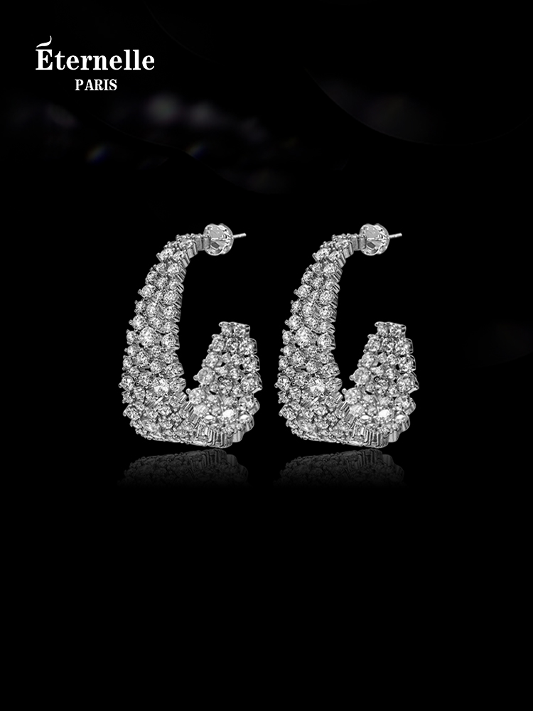 Eternelle French Eternal Exquisite Ring Diamond Earrings Wedding Accessible Luxury Fancy Earrings Birthday Gift