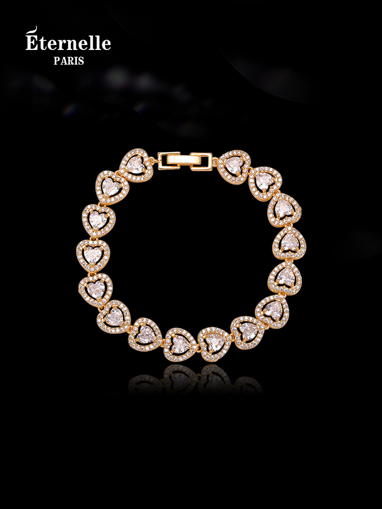 Eternelle French Eternal Sweet Flawless Heart Bracelet Accessible Luxury Special-Interest Design Fancy Bracelet Gift