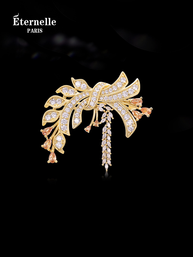Eternelle French Eternal Ears of Wheat Brooch Women's Fall and Winter High-End Ornament Suit Collar Pin Pin Buckle Corsage