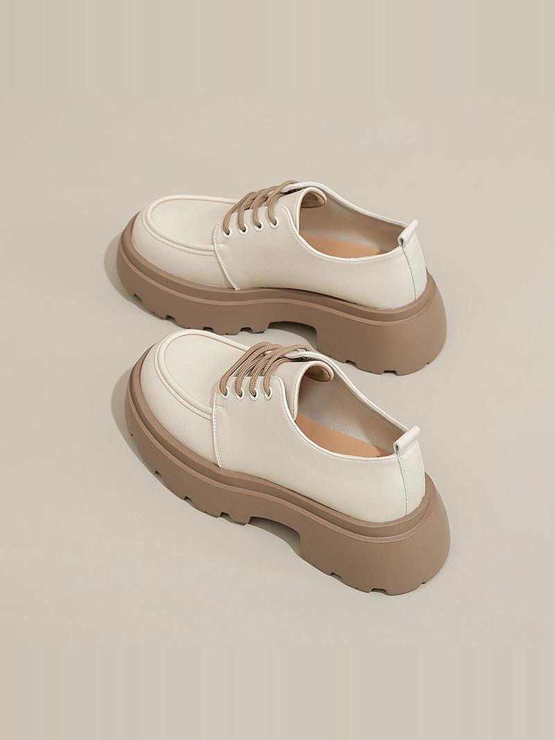 Augusto Loafers Women 2025 New Spring Women's Shoes Thick-Soled British Commuter Small Leather Shoes with Skirts Single-Layer Shoes