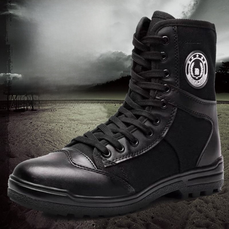 Black Canvas Summer Men's Mesh Shoes Security Special Forces