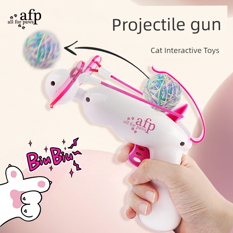 AFP Crossbow Catapult Stick Pet Cat Funny Interactive Ball Muppet Gold Gradually Layer Cat Relieving Stuffy Bite-Resistant Toys Supplies