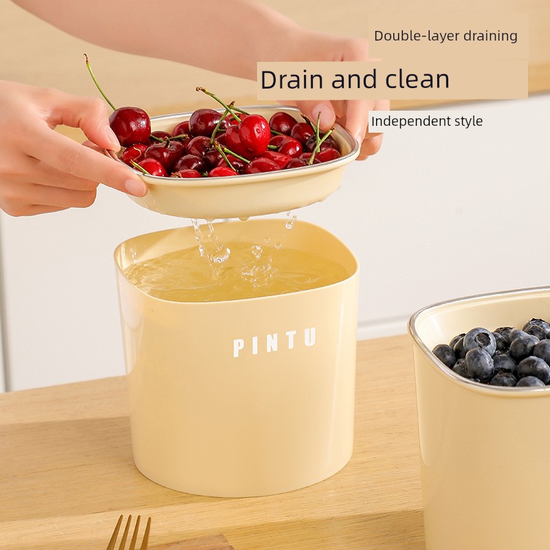 Dual-Use Desktop Trash Bin 2024 New Arrival For Home Living Room Desktop Wash Fruit Drain Basket Mini Cute Small Wastebasket