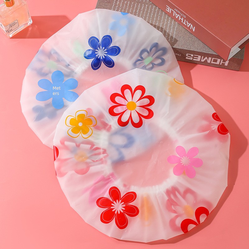 Thickened Shower Cap Women's Waterproof Bath Cute South Korea For Home Japanese Women's Oil-Proof Smoke-Proof Bath Children's Bathing Shower Cap Headgear