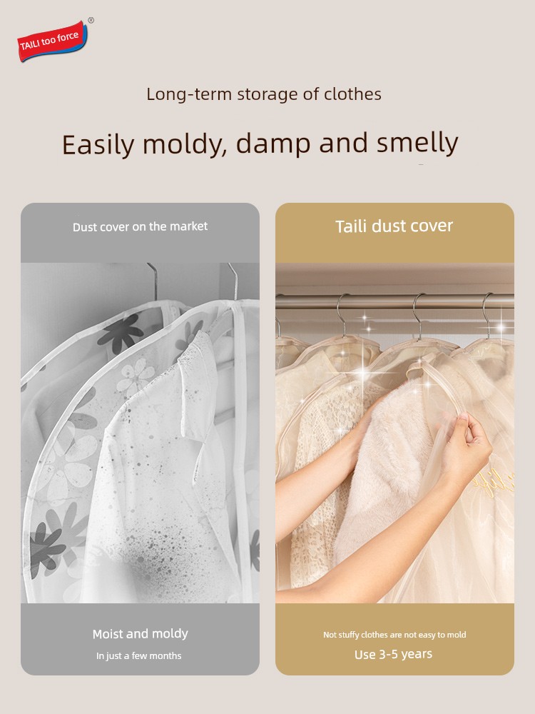 Taili Coat Dust Cover Breathable Fur Marten Overcoats Hanging down Jacket Organza Clothing Is Dustproof Protective Clothing Cover