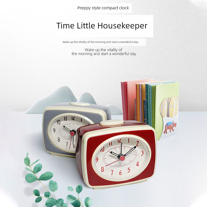 Cute Retro Little Alarm Clock Students Get up with Super Loud Volume Children Bedside Digital Clock For Home Handy Gadget