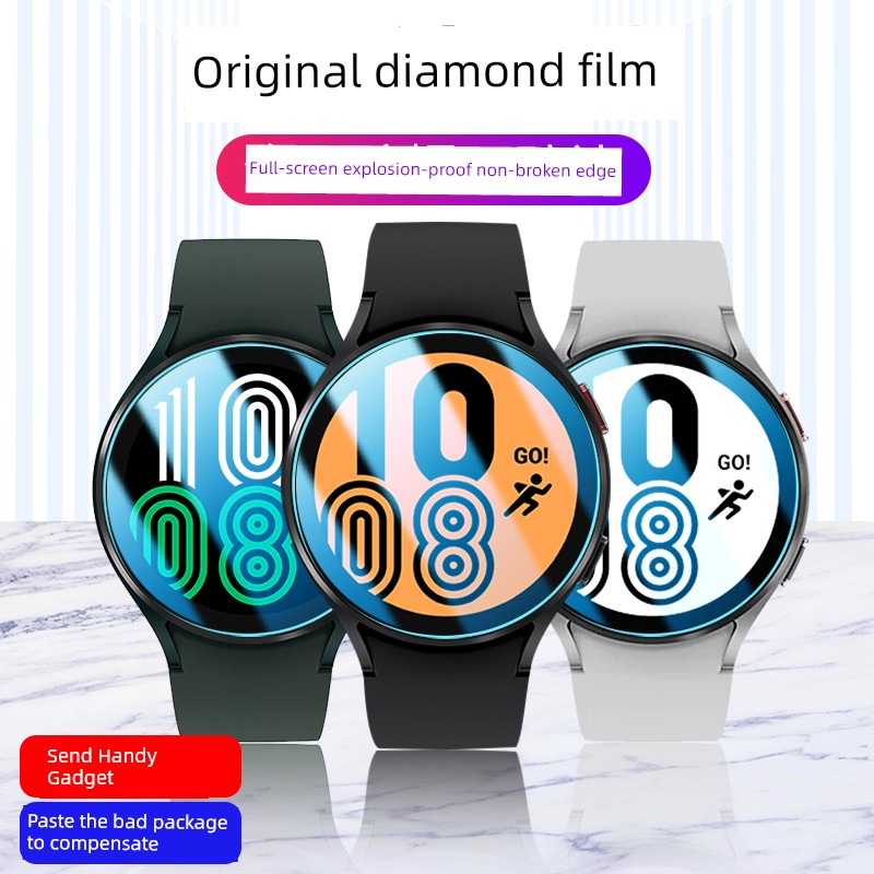 Suitable for Samsung Watt4 Tempered Film Watt4 Classic Watch Film 44 Mm46 round Film All-Inclusive Dial 40 Mm42 HD Anti-Fingerprint Drop Blue Light Curved Glass Screen Protection