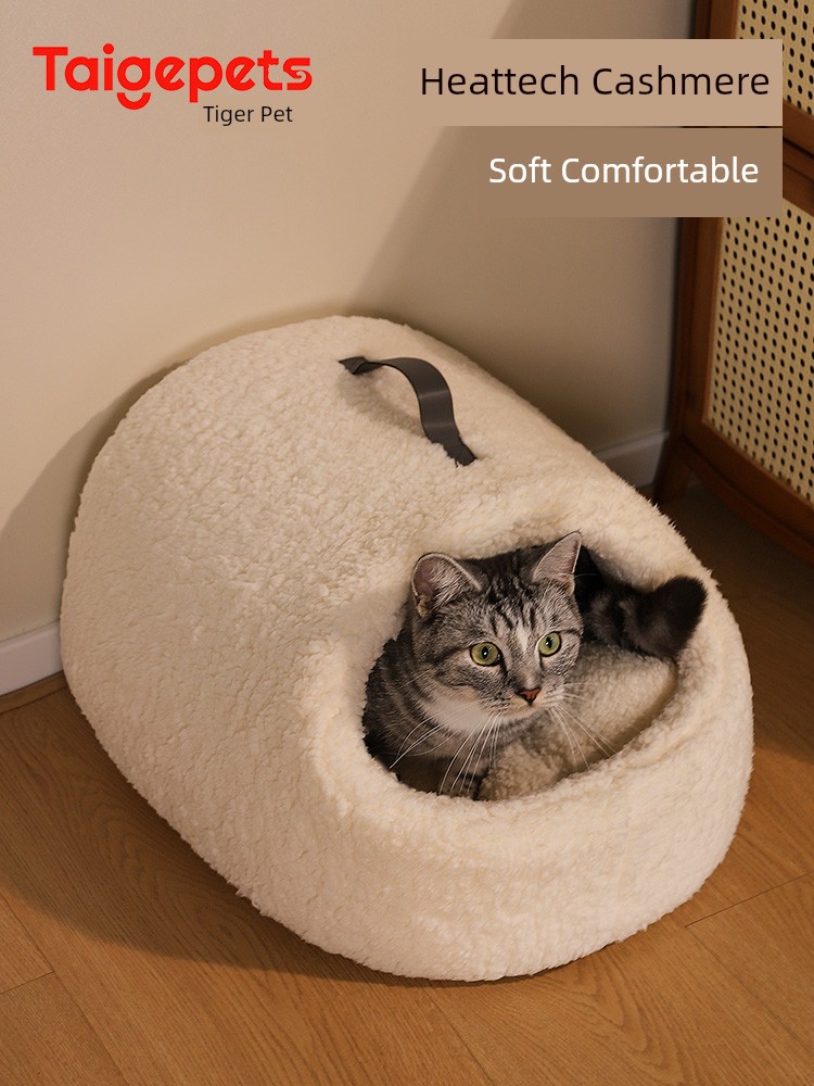 Cashmere Slippers Cat Nest Winter Heattech Closed Sense of Security Removable and Washable Large Size All Year Round Cat Sleeping Nest