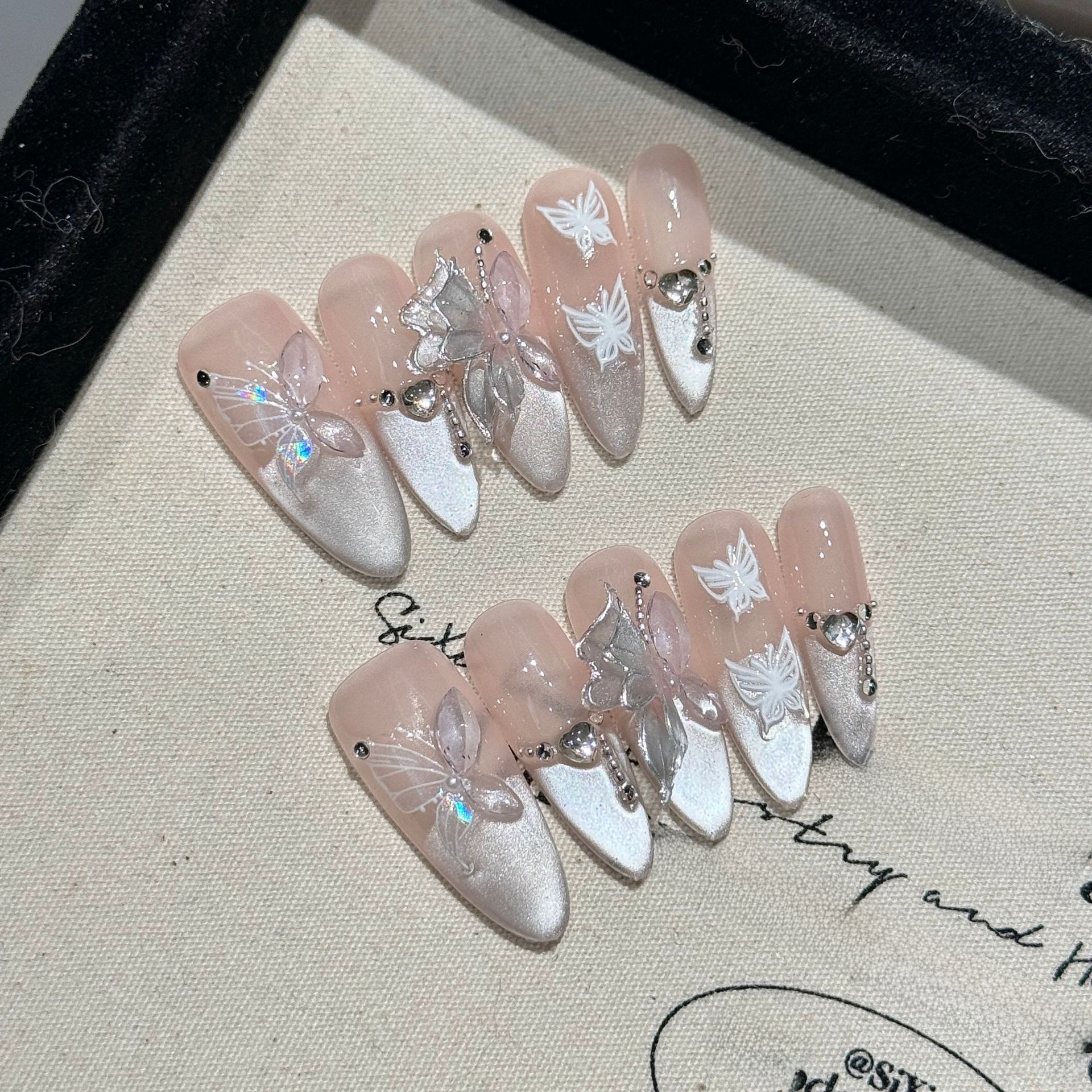 Wear Nail Ice Crystal Hand-Painted Pearl Cold Feeling Cat's Eye