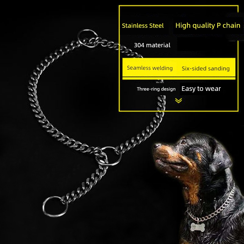 Big Sale Pet P Chain Stainless Steel 304 Rust-Proof Polished Dog Chain Large Dog Collar Metal P Chain Snake Chain
