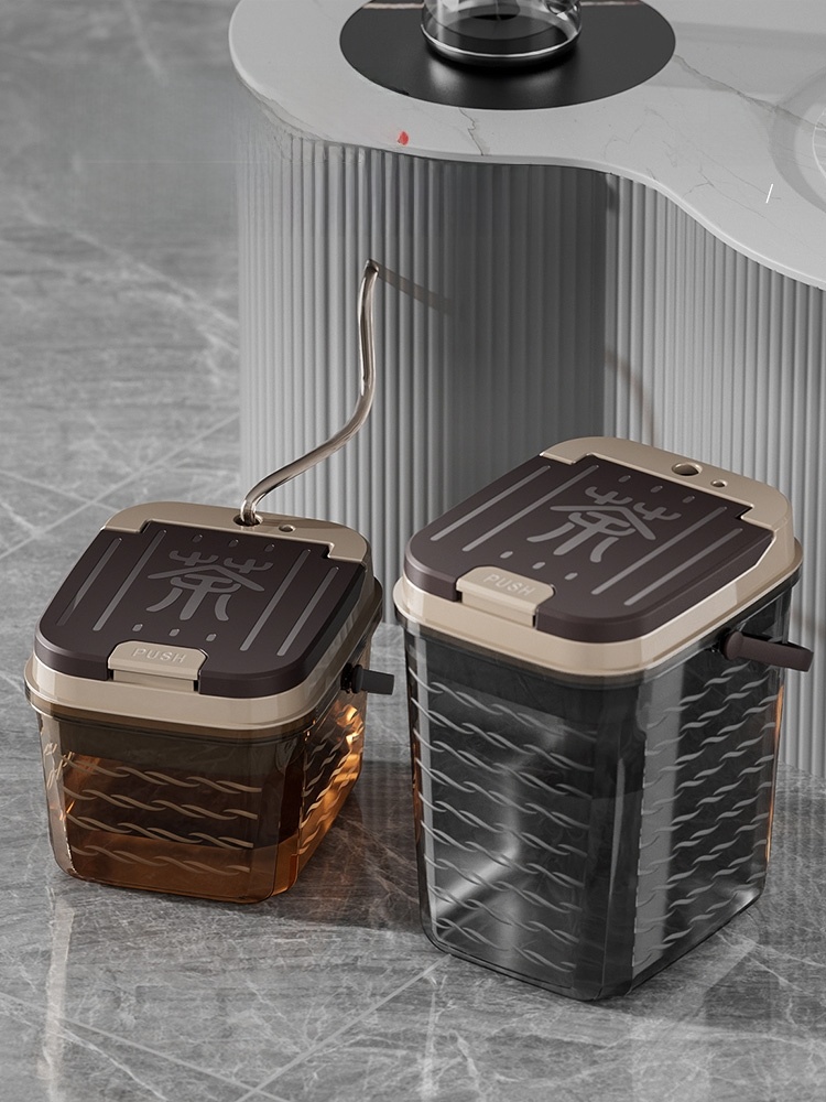 Transparent Tea Barrel Tea Residue Barrel Small Size Tea Bucket Living Room Tea Table Waste Water Bucket Tea Tray Drain Bucket Tea Utensils Large