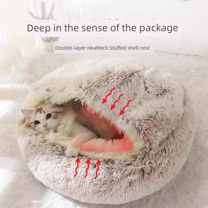 Cat Nest Winter Heattech Semi-Enclosed Cat Sleep Quilt Nest Cat Bed Pet Cat Mat Winter Mattress Supplies