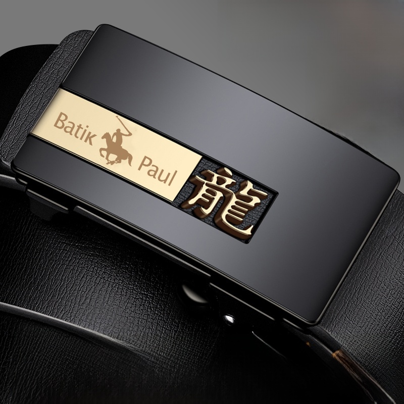 Toothless Automatic Buckle Casual Zodiac Men's Leather Belt