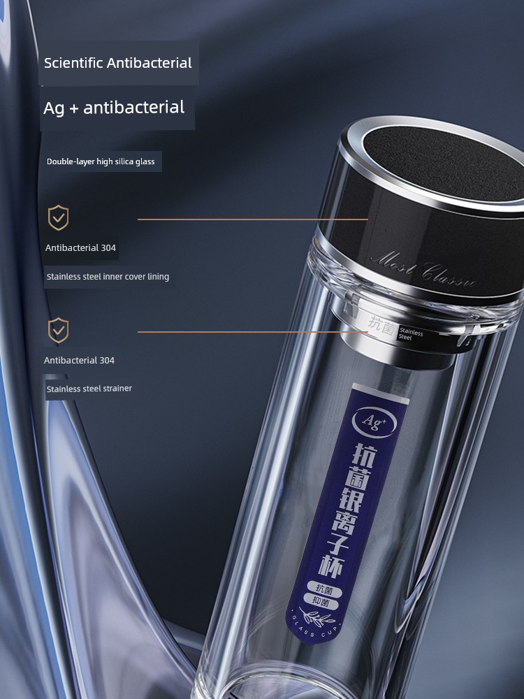 Fuguang Double Layer Glass Cup Antibacterial Heat Insulation Borosilicate Men High-Grade Water Cup Gift Box Car Tea Cup Ladies' Cup