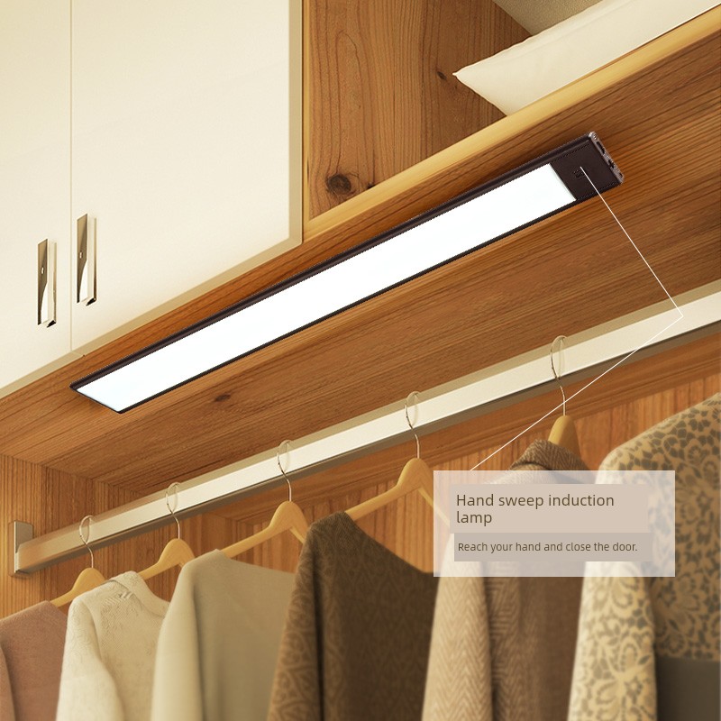 WRIGLEY Slim Cabinet Light Infrared Sensor Lamp Rechargeable Smart Self-Adhesive Wireless Night Light with Wine Cabinet Ceiling Light