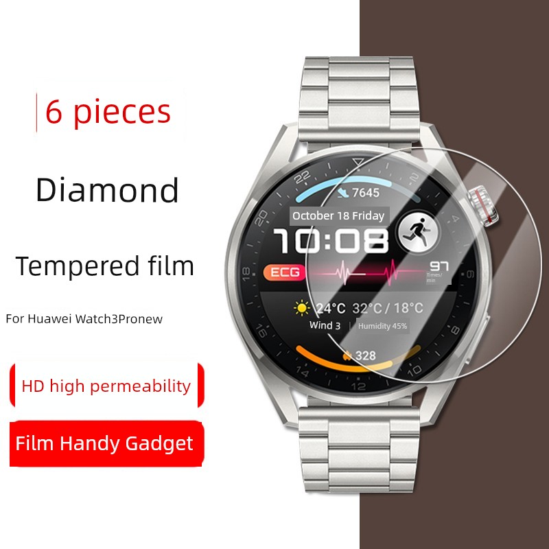 Suitable for Huawei Watch3pronew Tempered Film Watch3pro Watch Film New Protective Film GT3 Full Screen Watchgt Watch Smart Huawei Film 42 Dial 46mm Women's 2pro