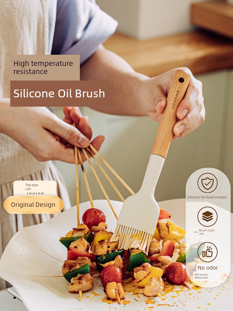 Tree Can Oil Brush Silicone Brush BBQ Special Tool Pancake Kitchen Brush Sauce Food High Temperature Resistant Electric Baking Pan Baking