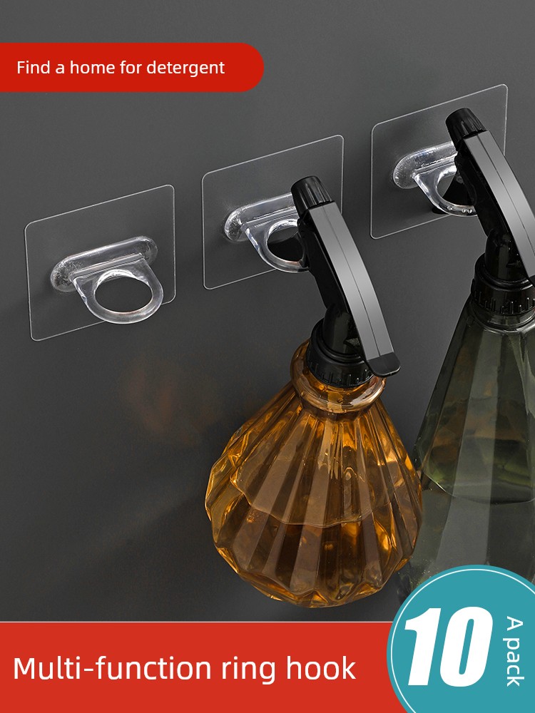 Ring Hook Wall Hanging Punch-free Cleaner Storage Sticky Hook behind the Door Clothes Hanger Kitchen Sticky Hook