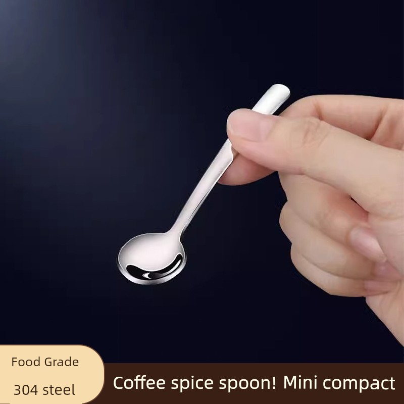 Extra Small Spoon Stainless Steel Coffee Spoon Creative Spoon Small round Spoon Mini Special Small Spoon 7cm 8cm Seasoning Spoon