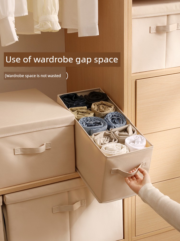 Vertical Clothes Storage Box Narrow Shape Wardrobe Storage Organize Box Drawer-Type Quilted Clothing Storage Box Drawer Box
