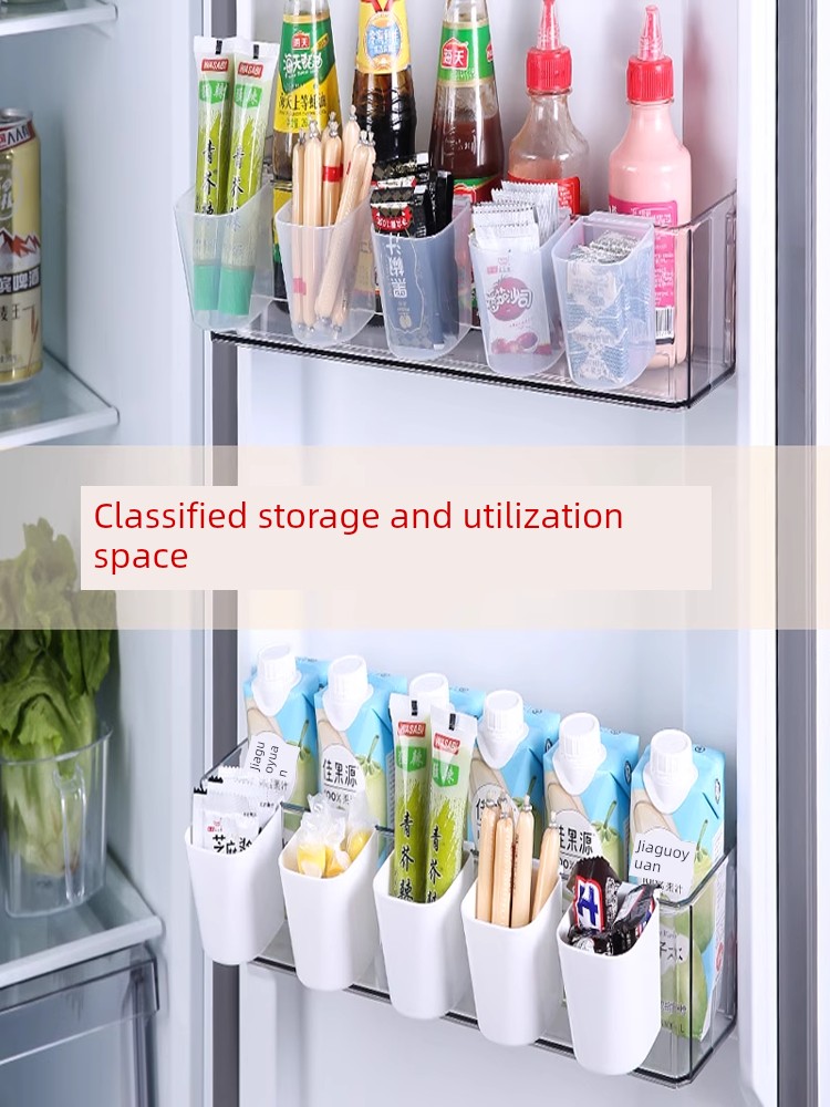 Jujiajia Refrigerator Side Door Storage Box Household Storage Door Organize Fantastic Kitchen inside Preservation Split Storaging Box